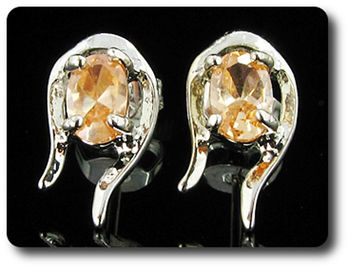 BOUCLES D'OREILLE SAPHIR ORANGE