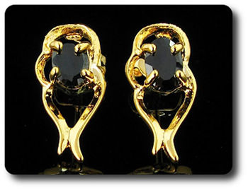 BOUCLES D'OREILLE SAPHIR NOIR