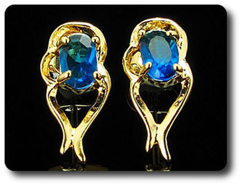 BOUCLES D'OREILLE SAPHIR BLEU