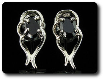 BOUCLES D'OREILLE SAPHIR NOIR