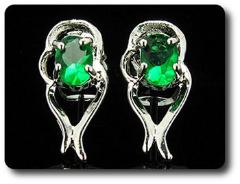 2x7mm Green Emerald Earrings
