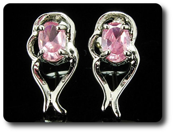 BOUCLES D'OREILLE SAPHIR ROSE