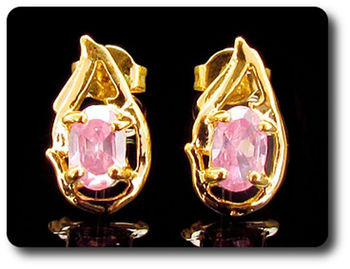 BOUCLES D'OREILLE SAPHIR ROSE