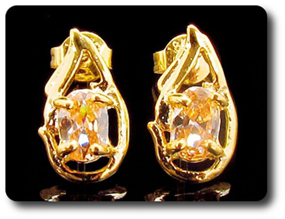 BOUCLES D'OREILLE SAPHIR ORANGE