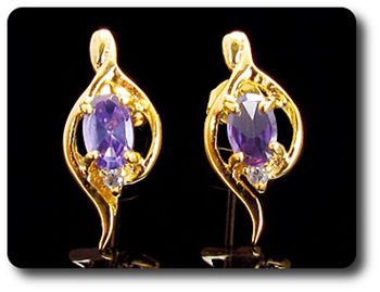 2x7mm Purple Amethyst Earrings