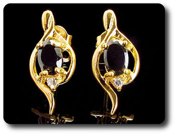 2x7mm Black Sapphire Earrings