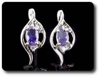 2x7mm Purple Amethyst Earrings