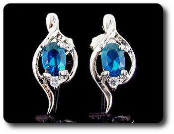 BOUCLES D'OREILLE SAPHIR BLEU