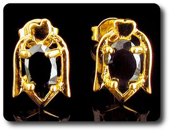 BOUCLES D'OREILLE SAPHIR NOIR