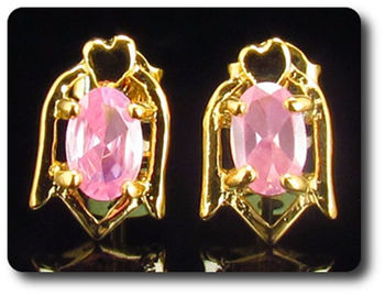 BOUCLES D'OREILLE SAPHIR ROSE