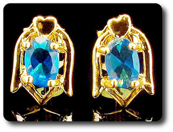 2x7mm Blue Sapphire Earrings