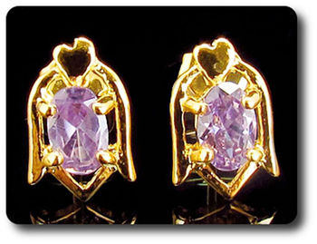 2x7mm Purple Amethyst Earrings