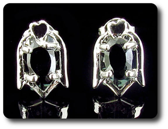 BOUCLES D'OREILLE SAPHIR NOIR