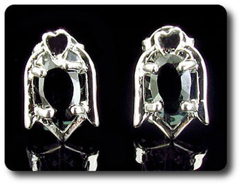 BOUCLES D'OREILLE SAPHIR NOIR