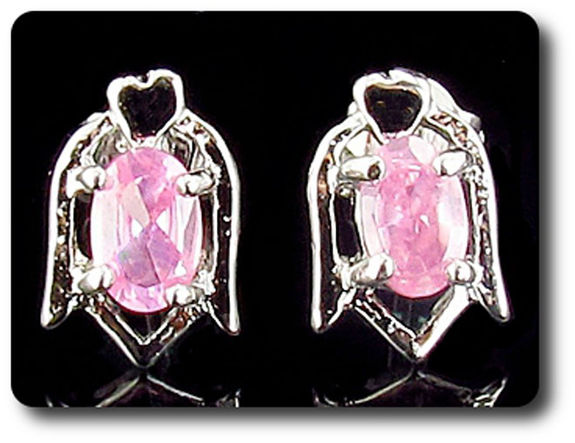 BOUCLES D'OREILLE SAPHIR ROSE