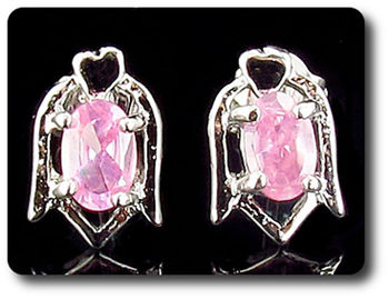 BOUCLES D'OREILLE SAPHIR ROSE