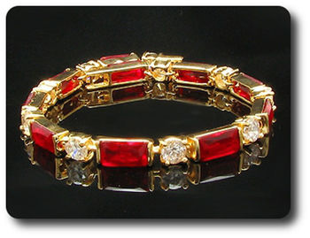 9x10mm Red Ruby Bracelet