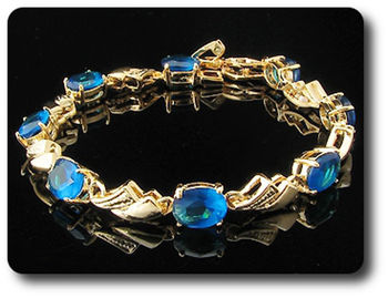 8x8mm Blue Sapphire Bracelet