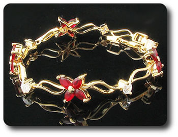 16x5mm Red Ruby Bracelet