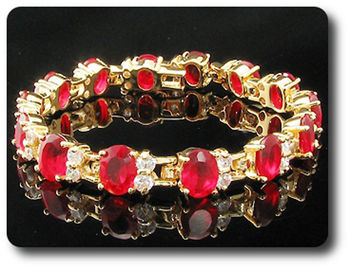 14x8mm Red Ruby Bracelet