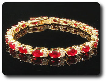 16x6mm Red Ruby Bracelet