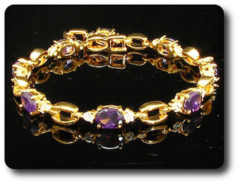 8x7mm Purple Amethyst Bracelet