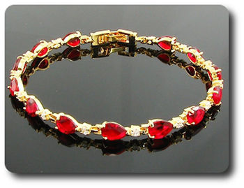 13x7mm Red Ruby Bracelet