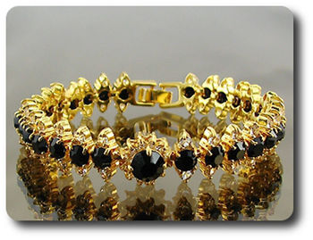 29x4~8mm Black Sapphire Bracelet