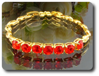 7x6mm Red Ruby Bracelet