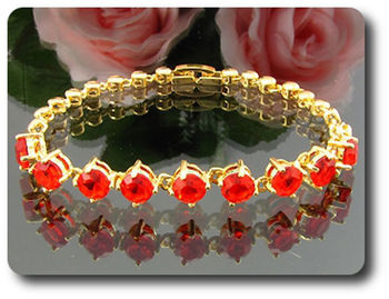 9x6mm Red Ruby Bracelet