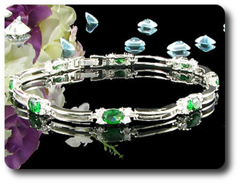 8x3mm Green Emerald Bracelet