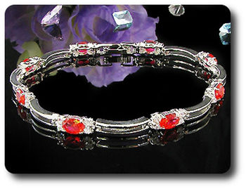 8x3mm Red Ruby Bracelet