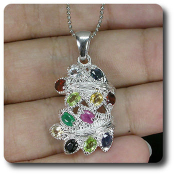 GARNET RUBY SAPPHIRE PENDANT