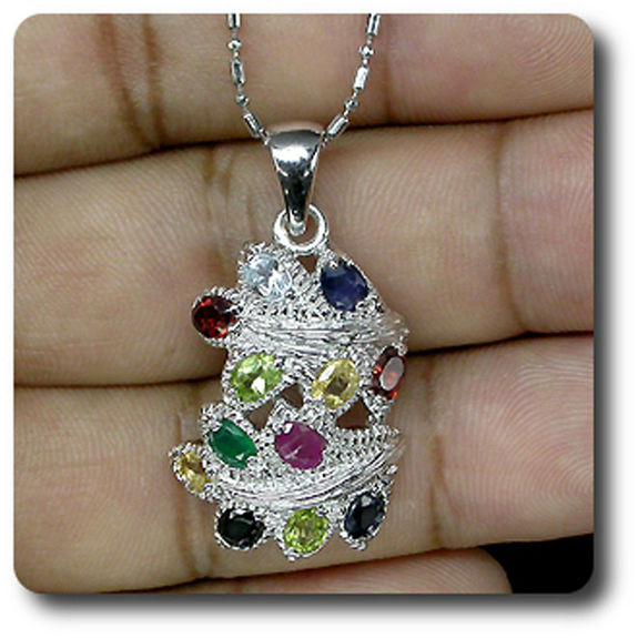 PENDENTIF GRENAT RUBIS SAPHIR