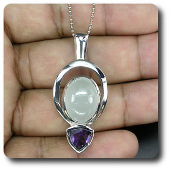 PENDENTIF AIGUE-MARINE AMETHYSTE