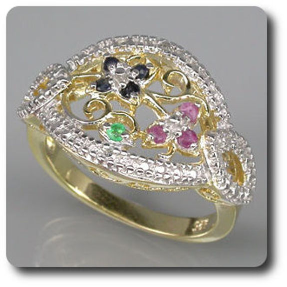 BAGUE RUBIS EMERAUDE SAPHIR DIAMANT