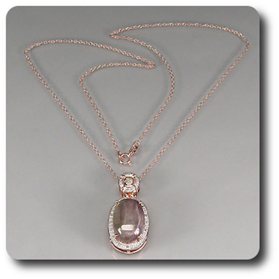 PENDENTIF SAPHIR & DIAMANT + CHAINE