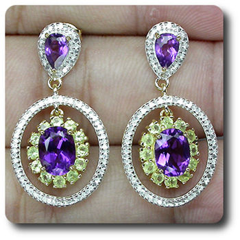 AMETHYST & PERIDOT EARRINGS