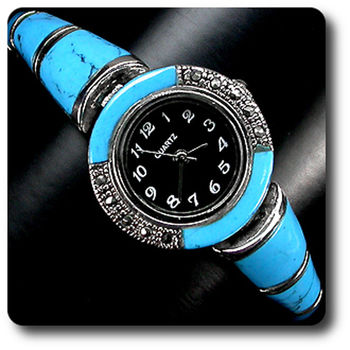 MONTRE TURQUOISE & MARCASSITE