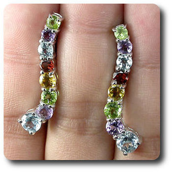 AMETHYST GARNET PERIDOT EARRINGS