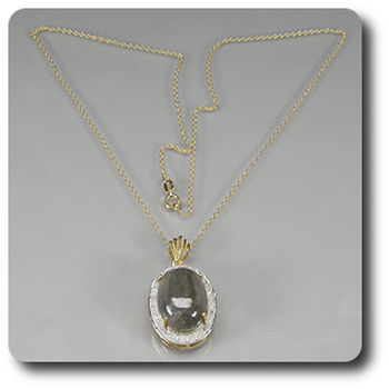 PENDENTIF SAPHIR & DIAMANT + CHAINE