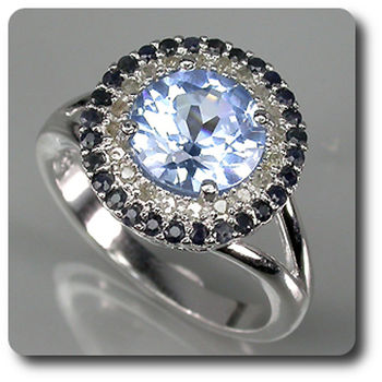 BAGUE TOPAZE SAPHIR DIAMANT