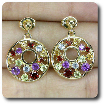 AMETHYST GARNET CITRINE EARRINGS