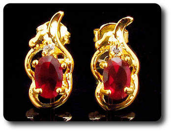 BOUCLES D'OREILLE RUBIS