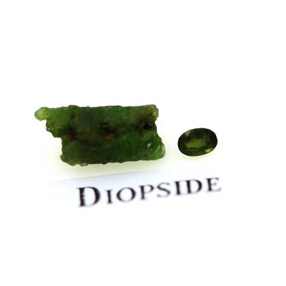 DIOPSIDE + CRISTAL DE DIOPSIDE