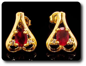 BOUCLES D'OREILLE RUBIS