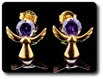 2x6mm Purple Amethyst Earrings