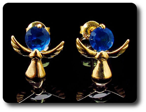 BOUCLES D'OREILLE SAPHIR BLEU
