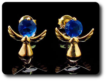BOUCLES D'OREILLE SAPHIR BLEU