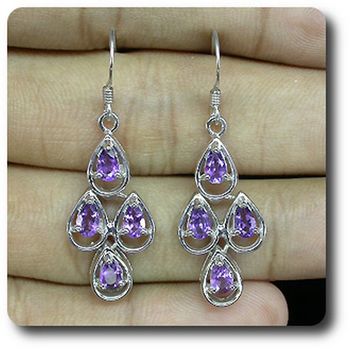 BOUCLES D'OREILLE AMETHYSTE